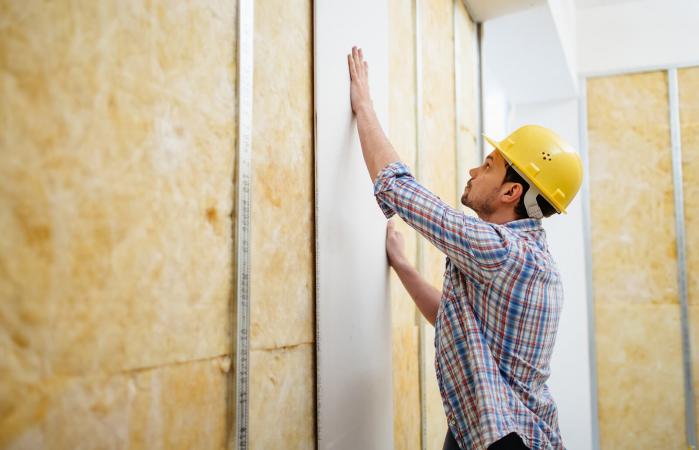 Construction Worker Built A Drywall