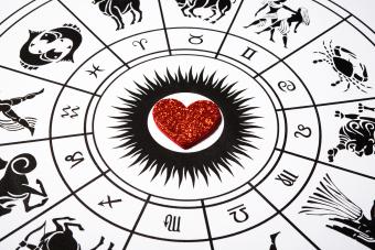 Zodiac wheel with red heart