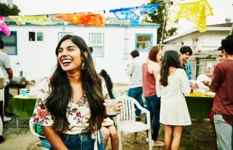 woman hanging out with friends