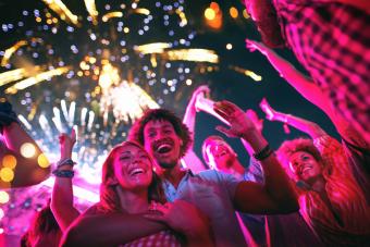 man and woman enjoying party