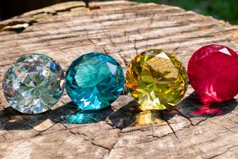 Beautiful Diamonds in a log outdoors