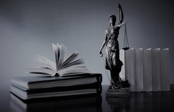 Books And Lady Justice Figurine 