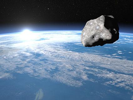 A large rocky body in space