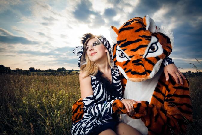 Wild and happy couple