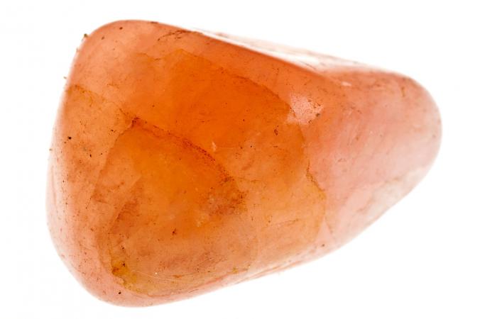 Carnelian crystal in orange