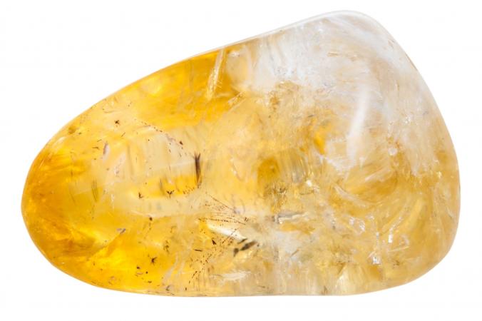 Citrine quartz pebble