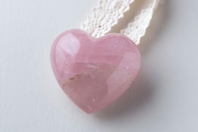Heart Shaped Pink Rose Quartz