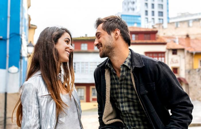 couple smiling at each other