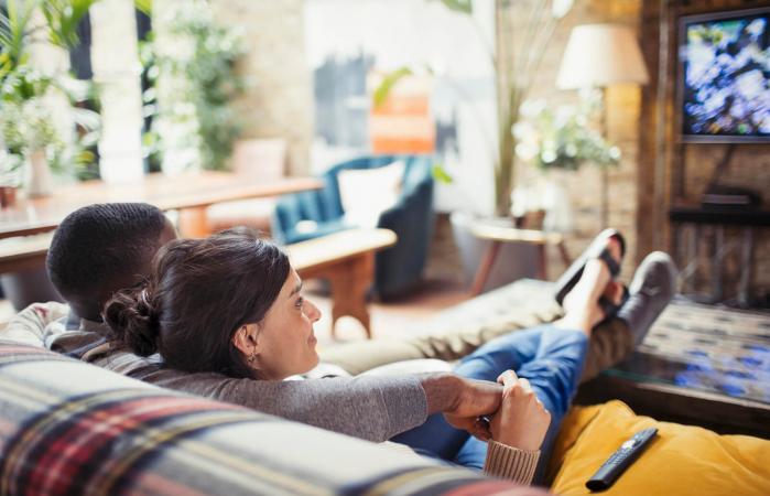Couple watching TV
