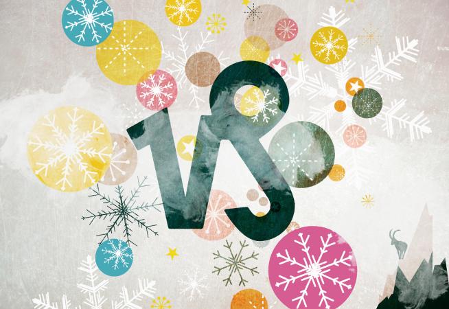 Astrological sign of Capricorn and winter motifs