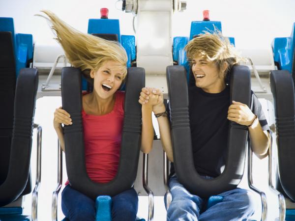 couple on a roller coaster