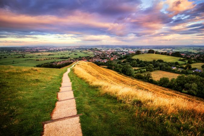 Path down from Glastonbury Tor