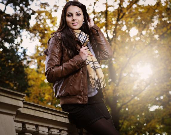 Capricorn woman in autumn outfit