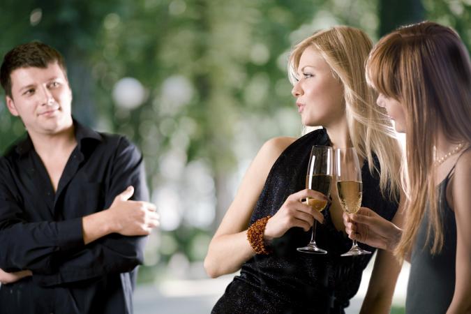 Man flirting with woman