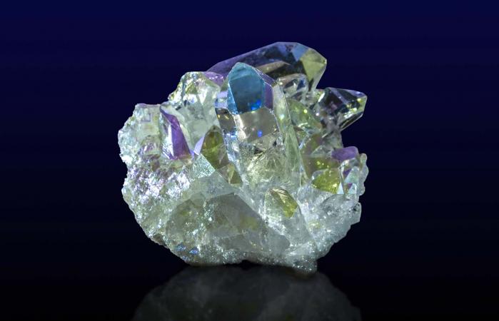 rainbow aura quartz crystal cluster