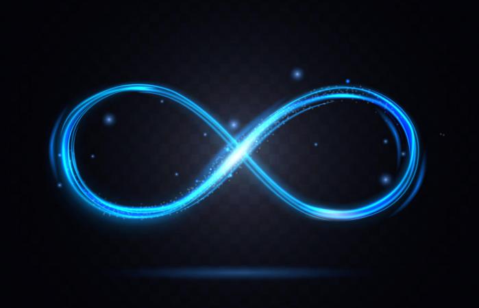Shiny infinity symbol