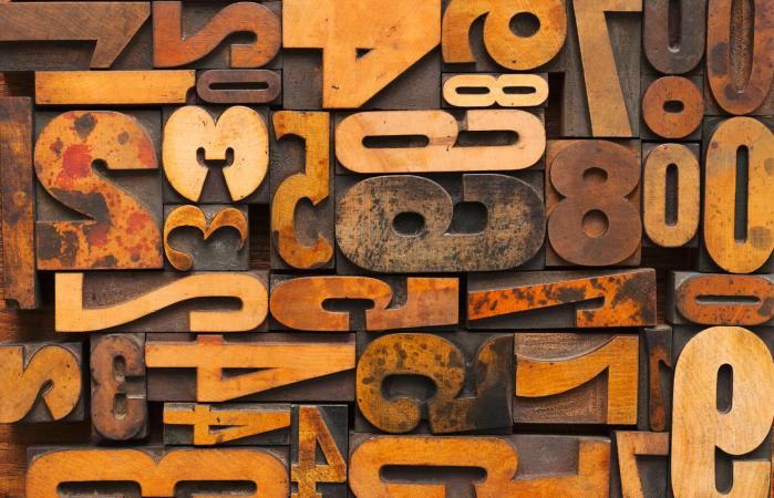 Tipografía con números