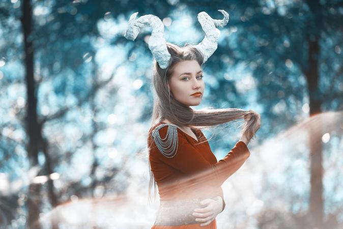 Aries mítico con cuernos de carnero