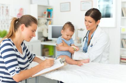 Baby boy at doctor's office