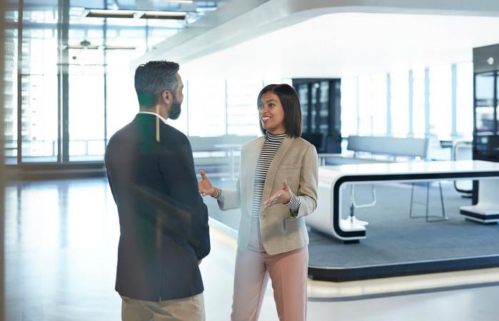 Businesswoman having an interview about insurance