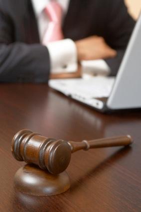 Closeup focus on a judge's gavel