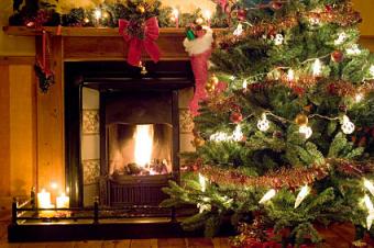 Christmas tree with fireplace