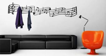 Music Notes Coat Rack Decal