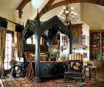 gothic medieval four poster bed