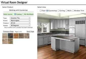 Screenshot of kitchen in Virtual Room Designer