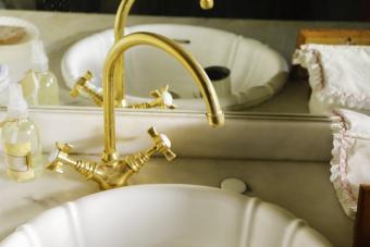 Art deco sink & brass fixtures