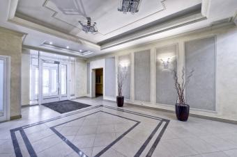 Apartment lobby with white interior design