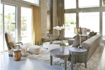 Living Room with Large Windows and Sliding Doors