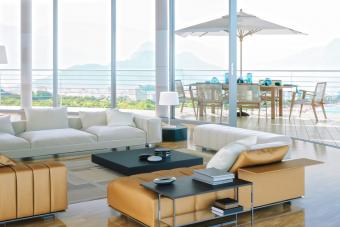 Luxury Rooftop Living Room With Ocean View