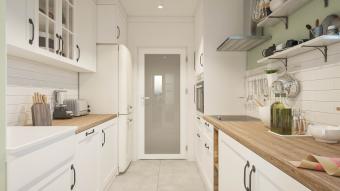 chic frosted glass pantry door