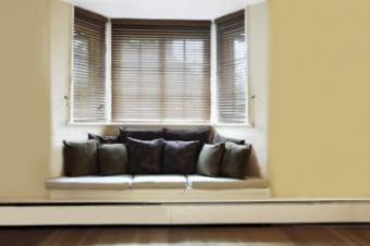 Stylish window seat with clean lines.