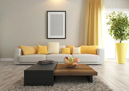 pop of color in the living room