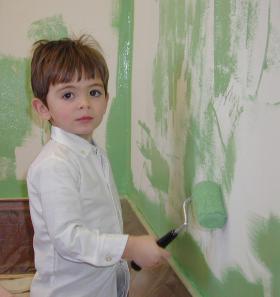 boy painting walls