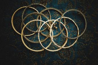 Selection of gold bangles