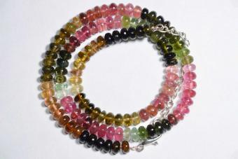 Multi Color Tourmaline Beaded Necklace