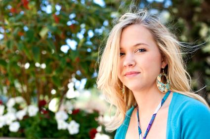 Girl wearing gypsy hoop earrings