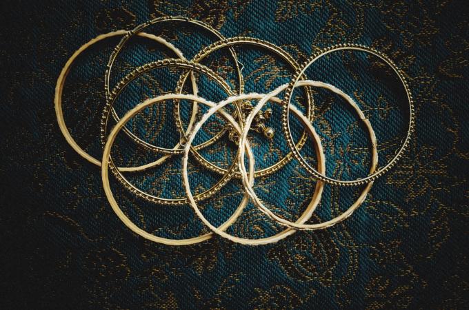 Selection of gold bangles
