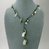 Green Prehnite and Pearl Necklace