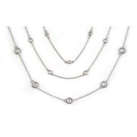 3 Row Cubic Zirconia Bezel Necklace like Giada's