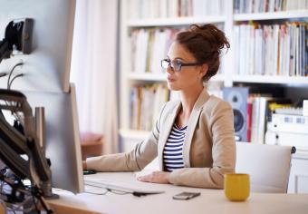 Woman working from home