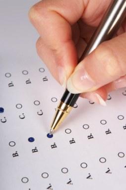 Taking a multiple choice pre-employment test