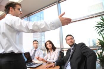 Man instructing group of people