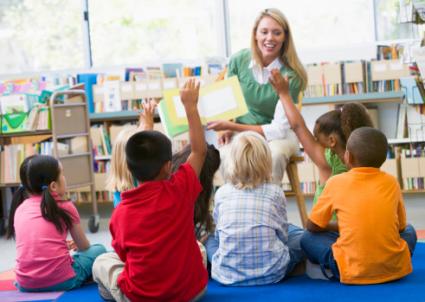 teacher and children