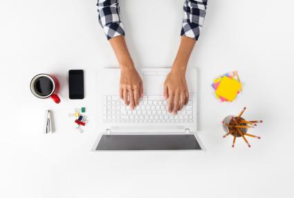 Businesswoman Working on laptop
