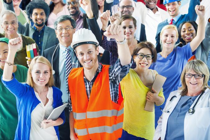 People in a variety of occupations