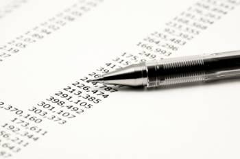 Figures on a finance report